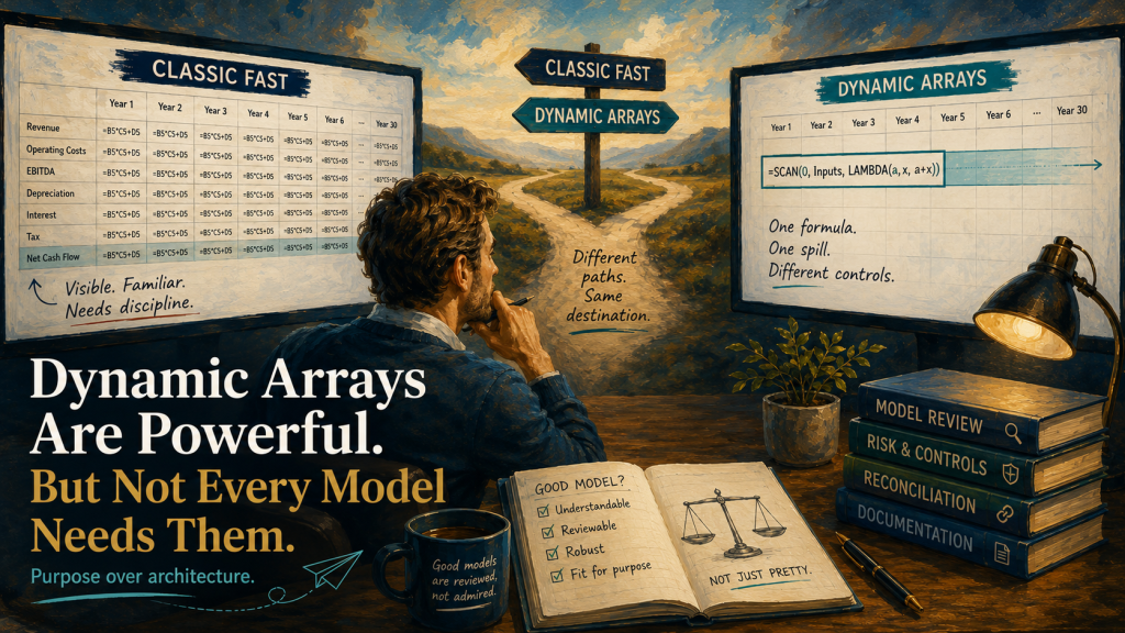 Dynamic Arrays offer powerful new possibilities in Excel. But are they suitable for every financial model? A look at the benefits, limitations and trade-offs in model design.